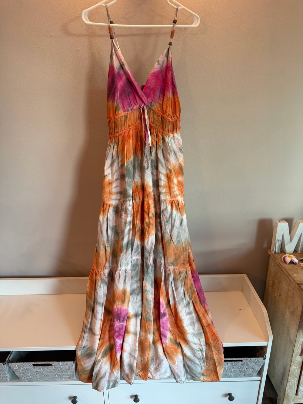 YFB Young Fabulous & Broke Tie-Dye Tiered Maxi Dress Medium
